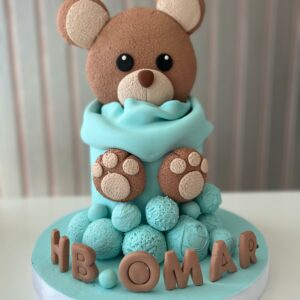 Gâteau "Ourson Teddy Bleu Ciel"